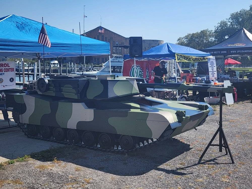 Lil Abe, the half-scale Abrams tank replica, at a community event
